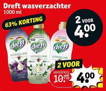 Kruidvat Dreft wasverzachter aanbieding