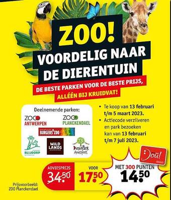Kruidvat Zoo planckendael aanbieding