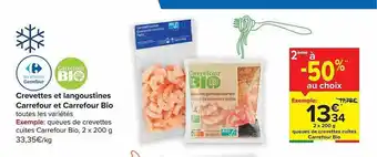 Carrefour Market Crevettes et langoustines carrefour et carrefour bio aanbieding