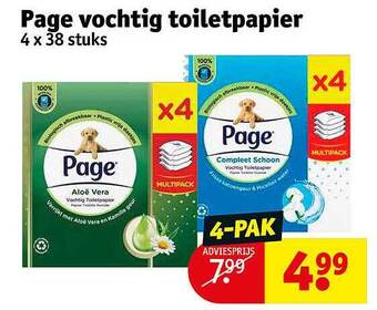 Kruidvat Page vochtig toiletpapier aanbieding