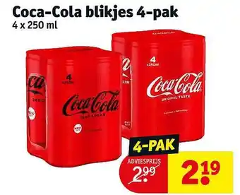 Kruidvat Coca-cola blikjes 4-pak aanbieding