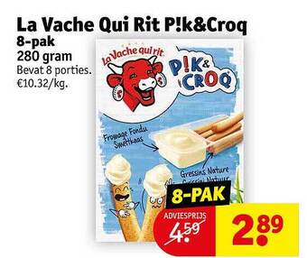 Kruidvat La vache qui rit p!k & croq 8-pak aanbieding