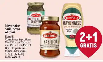Delhaize Bertolli Mayonaise saus 3 x 400g aanbieding