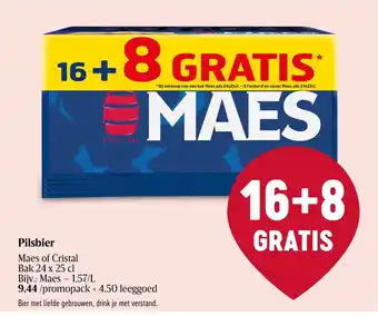 Delhaize Maes of cristal pilsbier promopack aanbieding