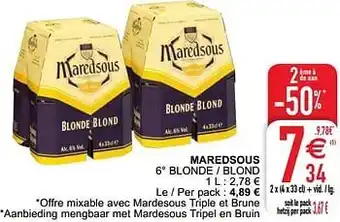 Cora Maredsous 6° blonde - blond 1 L aanbieding