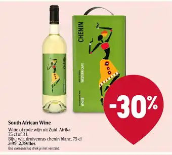 Delhaize South african wine blanc 75cl aanbieding