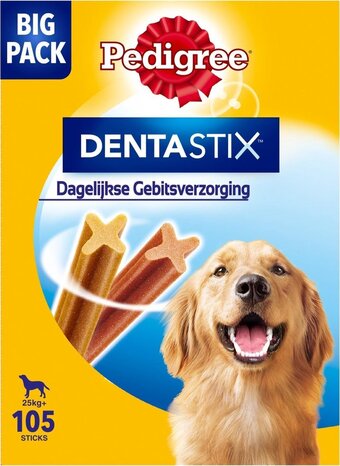 Bol.com Pedigree dentastix kauwstaven - gebitsverzorgende hondensnacks - maxi - 105 stuks aanbieding