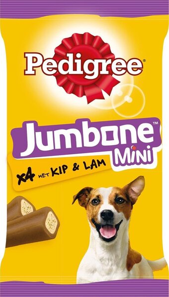 Bol.com Pedigree jumbone hondensnacks mini - kip & lam - 8 x 4 stuks aanbieding