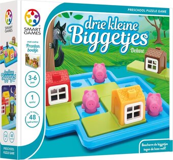 Bol.com Smartgames - drie kleine biggetjes deluxe - kleuterspel - 48 puzzel opdrachten - met extra sprookjesboek aanbieding