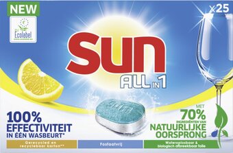 Bol.com Sun all-in-1 citroen vaatwastabletten - 7 x 24 tabletten - voordeelverpakking aanbieding