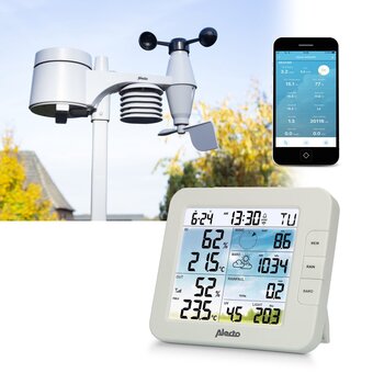 Alecto ws5400 - professioneel wifi weerstation met buitensensor - app besturing - 8-in-1