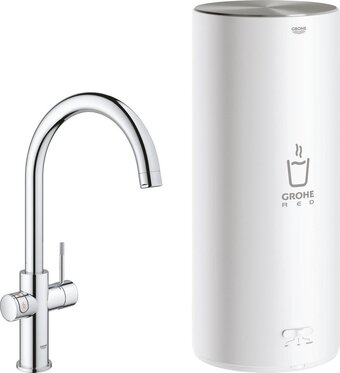 Grohe red 3in1 kokendwaterkraan - c uitloop - 7l boiler - mengventiel - chroom - 30031001