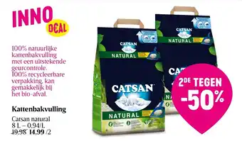 Delhaize Catsan natural kattenbakvulling 8L aanbieding