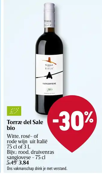 Delhaize Torrae del sale bio druivenras sangiovese 75cl roosld aanbieding