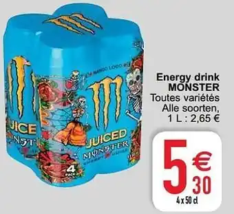 Cora Energy drink monster 4 X 50 CL aanbieding