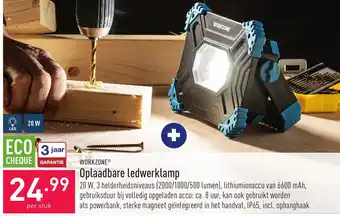 ALDI Workzone oplaadbare ledwerklamp per stuk aanbieding