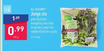 ALDI All seasons jonge sla 100g aanbieding