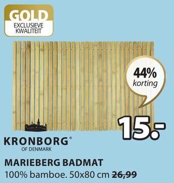 Jysk Kronborg Marieberg Badmat 50x80cm aanbieding