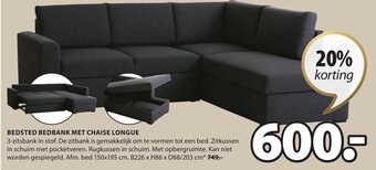 Jysk Bedsted Bedbank met Chaise Longue aanbieding