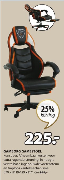 Jysk Gamborg Gamestoel aanbieding