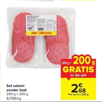Carrefour Set salami zonder look aanbieding