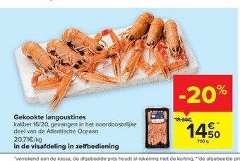 Carrefour Gekookte langoustines aanbieding