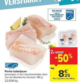Carrefour Portie kabeljauw aanbieding