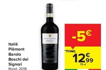 Carrefour Italië piëmont barolo boschi dei signori aanbieding