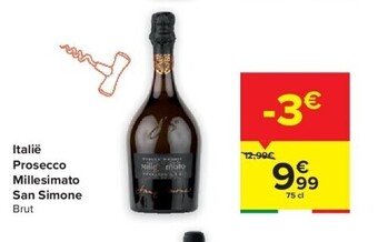 Carrefour Italië prosecco millesimato san simone aanbieding