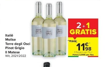 Carrefour Italië molise terre degli osci pinot grigio il matese aanbieding