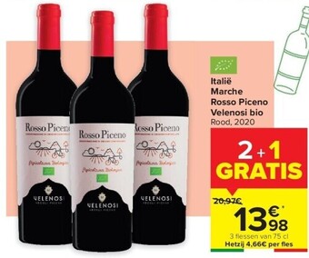 Carrefour Italië marche rosso piceno velenosi bio aanbieding