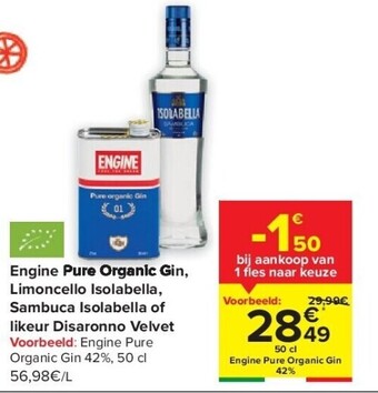 Carrefour Engine pure organic gin aanbieding