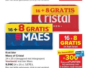 Carrefour Krat bier maes of cristal 24 x 25 cl aanbieding