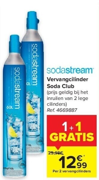 Carrefour Vervangcilinder soda club aanbieding