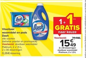 Carrefour Vloeibaar wasmiddel en pods dash aanbieding