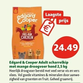 Maxi Zoo Edgard & cooper adult scharrelkip met mango droogvoer hond 2,5 kg aanbieding