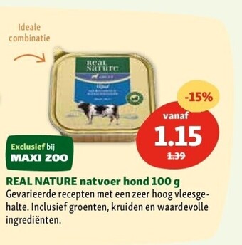 Maxi Zoo Real nature natvoer hond 100 g aanbieding