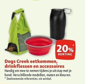 Dogs creek eetkommen, drinkflessen en accessoires