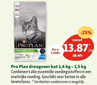 Maxi Zoo Pro plan droogvoer kat 1,4 kg - 1,5 kg aanbieding