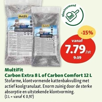 Maxi Zoo Multifit carbon extra 8 l of carbon comfort 12 l aanbieding