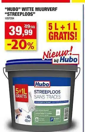 Hubo Hubo witte muurverf streeploos aanbieding