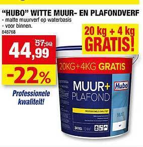 Hubo Hubo witte muur en plafondverf aanbieding