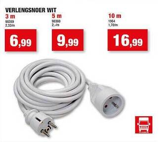 Hubo Verlengsnoer wit aanbieding