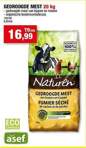 Hubo Gedroogde mest aanbieding