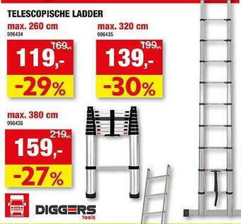 Hubo Telescopische ladder aanbieding
