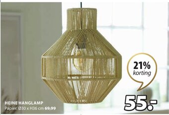 Jysk Heine Hanglamp 30 x H36 cm aanbieding