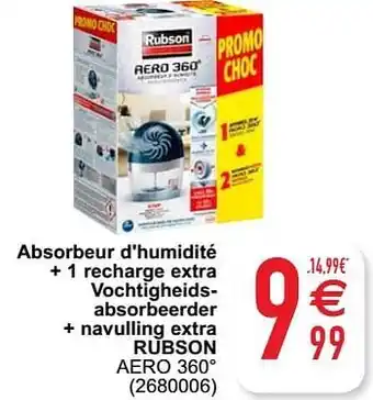 Cora Absorbeur d`humidité + 1 recharge extra vochtigheidsabsorbeerder + navulling extra rubson aanbieding