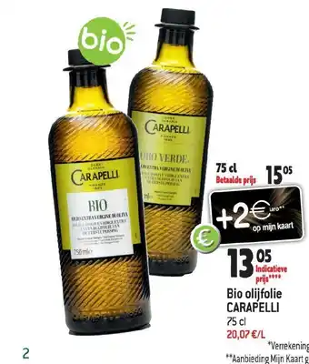 Smatch Carapelli Bio Olijfolie 75 cl aanbieding
