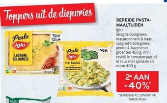Bereide pastamaaltijden iglo