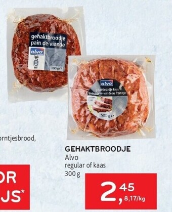 Alvo Gehaktbroodje alvo regular of kaas 300 g aanbieding